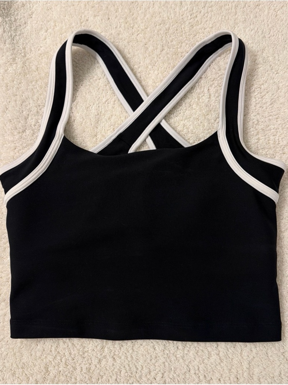 YPB Black & White Strappy Crop Top